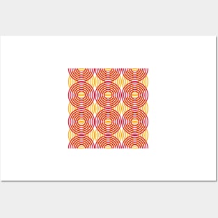 Orange Circle Rings Pattern Posters and Art